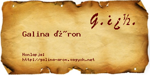 Galina Áron névjegykártya